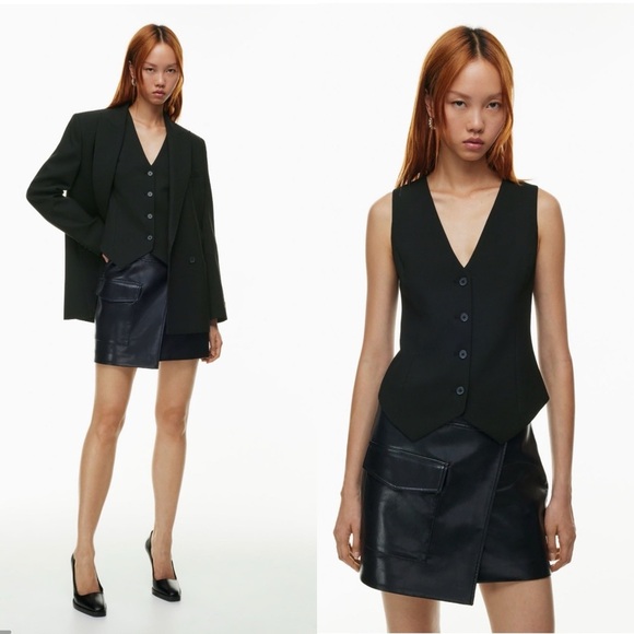 NWT Aritzia Babaton Director Vest Black Size 6 Limited Edition - Picture 1 of 13